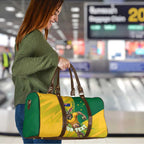Personalized Australian Jackaroo Lawn Bowls Travel Bag Kangaroo Bowler Green Yellow National Spirit Mascot Art