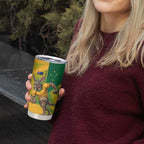 Personalized Australian Jackaroo Lawn Bowls Tumbler Cup Kangaroo Bowler Green Yellow National Spirit Mascot Art