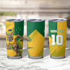 Personalized Australian Jackaroo Lawn Bowls Tumbler Cup Kangaroo Bowler Green Yellow National Spirit Mascot Art