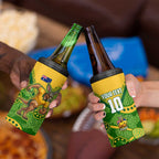 Personalized Australian Jackaroo Lawn Bowls 4 in 1 Can Cooler Tumbler Kangaroo Athlete Indigenous Pattern Green Yellow Sports Mascot