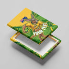 Personalized Australian Jackaroo Lawn Bowls Canvas Wall Art Kangaroo Athlete Indigenous Pattern Green Yellow Sports Mascot