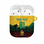 Personalized Australian Jackaroos ANZAC AirPods Case Poppy Field Soldiers Silhouette Sunset Commemorative Design
