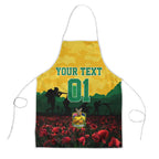 Personalized Australian Jackaroos ANZAC Apron Poppy Field Soldiers Silhouette Sunset Commemorative Design
