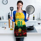 Personalized Australian Jackaroos ANZAC Apron Poppy Field Soldiers Silhouette Sunset Commemorative Design