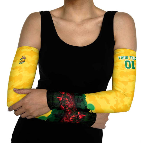 Personalized Australian Jackaroos ANZAC Arm Sleeves Poppy Field Soldiers Silhouette Sunset Commemorative Design