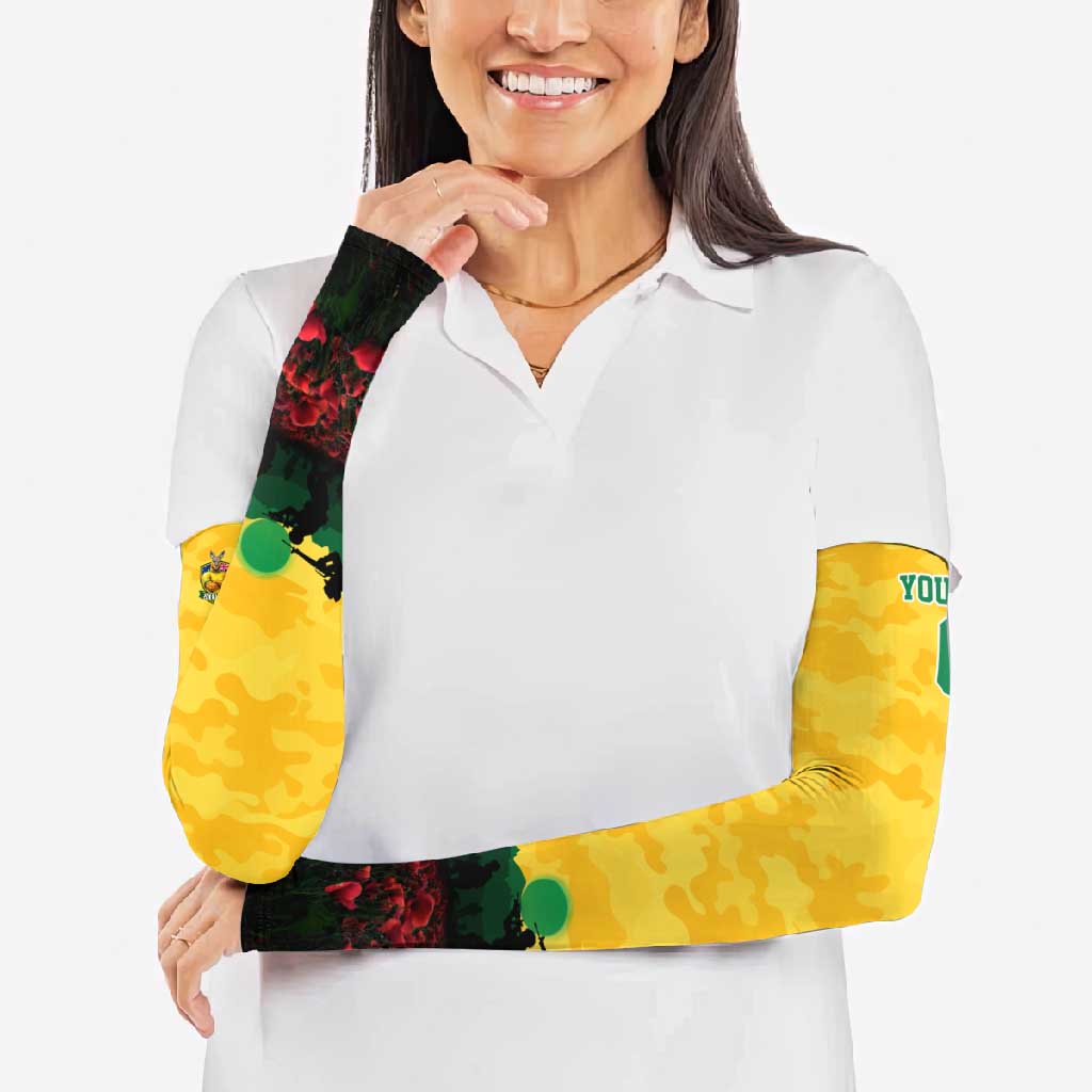 Personalized Australian Jackaroos ANZAC Arm Sleeves Poppy Field Soldiers Silhouette Sunset Commemorative Design