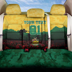 Personalized Australian Jackaroos ANZAC Back Car Seat Cover Poppy Field Soldiers Silhouette Sunset Commemorative Design