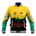 Personalized Australian Jackaroos ANZAC Baseball Jacket Poppy Field Soldiers Silhouette Sunset Commemorative Design