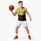 Personalized Australian Jackaroos ANZAC Basketball Jersey Poppy Field Soldiers Silhouette Sunset Commemorative Design