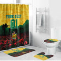 Personalized Australian Jackaroos ANZAC Bathroom Set Poppy Field Soldiers Silhouette Sunset Commemorative Design