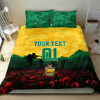 Personalized Australian Jackaroos ANZAC Bedding Set Poppy Field Soldiers Silhouette Sunset Commemorative Design