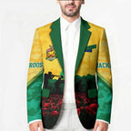 Personalized Australian Jackaroos ANZAC Blazer Poppy Field Soldiers Silhouette Sunset Commemorative Design