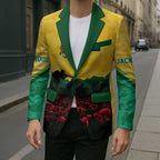Personalized Australian Jackaroos ANZAC Blazer Poppy Field Soldiers Silhouette Sunset Commemorative Design
