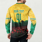 Personalized Australian Jackaroos ANZAC Button Sweatshirt Poppy Field Soldiers Silhouette Sunset Commemorative Design