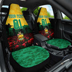 Personalized Australian Jackaroos ANZAC Car Seat Cover Poppy Field Soldiers Silhouette Sunset Commemorative Design