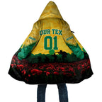 Personalized Australian Jackaroos ANZAC Cloak Poppy Field Soldiers Silhouette Sunset Commemorative Design