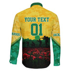 Personalized Australian Jackaroos ANZAC Family Matching Mermaid Dress and Hawaiian Shirt Poppy Field Soldiers Silhouette Sunset Commemorative Design
