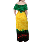 Personalized Australian Jackaroos ANZAC Family Matching Off Shoulder Maxi Dress and Hawaiian Shirt Poppy Field Soldiers Silhouette Sunset Commemorative Design