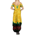 Personalized Australian Jackaroos ANZAC Family Matching Summer Maxi Dress and Hawaiian Shirt Poppy Field Soldiers Silhouette Sunset Commemorative Design