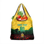 Personalized Australian Jackaroos ANZAC Grocery Bag Poppy Field Soldiers Silhouette Sunset Commemorative Design
