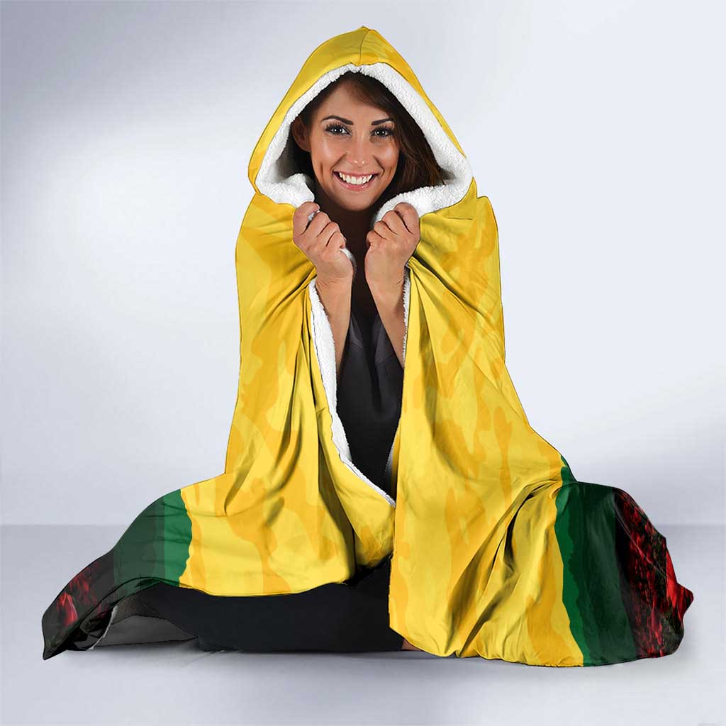 Personalized Australian Jackaroos ANZAC Hooded Blanket Poppy Field Soldiers Silhouette Sunset Commemorative Design