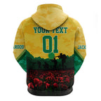 Personalized Australian Jackaroos ANZAC Hoodie Poppy Field Soldiers Silhouette Sunset Commemorative Design