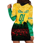 Personalized Australian Jackaroos ANZAC Hoodie Dress Poppy Field Soldiers Silhouette Sunset Commemorative Design
