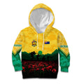 Personalized Australian Jackaroos ANZAC Kid Hoodie Poppy Field Soldiers Silhouette Sunset Commemorative Design