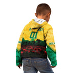 Personalized Australian Jackaroos ANZAC Kid Hoodie Poppy Field Soldiers Silhouette Sunset Commemorative Design