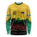 Personalized Australian Jackaroos ANZAC Long Sleeve Shirt Poppy Field Soldiers Silhouette Sunset Commemorative Design