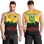 Personalized Australian Jackaroos ANZAC Men Tank Top Poppy Field Soldiers Silhouette Sunset Commemorative Design
