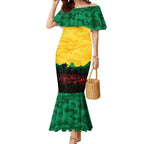 Personalized Australian Jackaroos ANZAC Mermaid Dress Poppy Field Soldiers Silhouette Sunset Commemorative Design