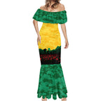 Personalized Australian Jackaroos ANZAC Mermaid Dress Poppy Field Soldiers Silhouette Sunset Commemorative Design