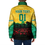 Personalized Australian Jackaroos ANZAC Padded Jacket Poppy Field Soldiers Silhouette Sunset Commemorative Design