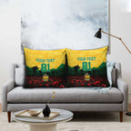 Personalized Australian Jackaroos ANZAC Pillow Cover Poppy Field Soldiers Silhouette Sunset Commemorative Design
