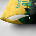 Personalized Australian Jackaroos ANZAC Pillow Cover Poppy Field Soldiers Silhouette Sunset Commemorative Design