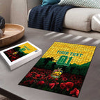Personalized Australian Jackaroos ANZAC Puzzle Poppy Field Soldiers Silhouette Sunset Commemorative Design