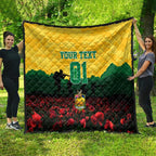 Personalized Australian Jackaroos ANZAC Quilt Poppy Field Soldiers Silhouette Sunset Commemorative Design