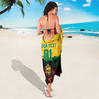 Personalized Australian Jackaroos ANZAC Sarong Poppy Field Soldiers Silhouette Sunset Commemorative Design