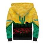 Personalized Australian Jackaroos ANZAC Sherpa Hoodie Poppy Field Soldiers Silhouette Sunset Commemorative Design