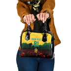 Personalized Australian Jackaroos ANZAC Shoulder Handbag Poppy Field Soldiers Silhouette Sunset Commemorative Design