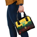 Personalized Australian Jackaroos ANZAC Shoulder Handbag Poppy Field Soldiers Silhouette Sunset Commemorative Design