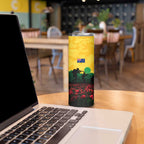 Personalized Australian Jackaroos ANZAC Skinny Tumbler Poppy Field Soldiers Silhouette Sunset Commemorative Design