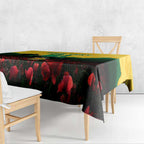 Personalized Australian Jackaroos ANZAC Tablecloth Poppy Field Soldiers Silhouette Sunset Commemorative Design