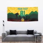 Personalized Australian Jackaroos ANZAC Tapestry Poppy Field Soldiers Silhouette Sunset Commemorative Design
