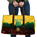 Personalized Australian Jackaroos ANZAC Travel Bag Poppy Field Soldiers Silhouette Sunset Commemorative Design
