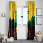 Personalized Australian Jackaroos ANZAC Window Curtain Poppy Field Soldiers Silhouette Sunset Commemorative Design