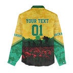 Personalized Australian Jackaroos ANZAC Women Casual Shirt Poppy Field Soldiers Silhouette Sunset Commemorative Design