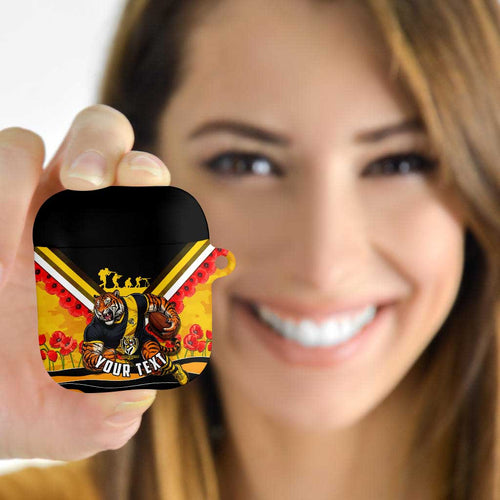 Personalised Richmond Tiger ANZAC AirPods Case Military Remembrance Australian Football Mascot Camouflage