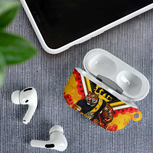 Personalised Richmond Tiger ANZAC AirPods Case Military Remembrance Australian Football Mascot Camouflage